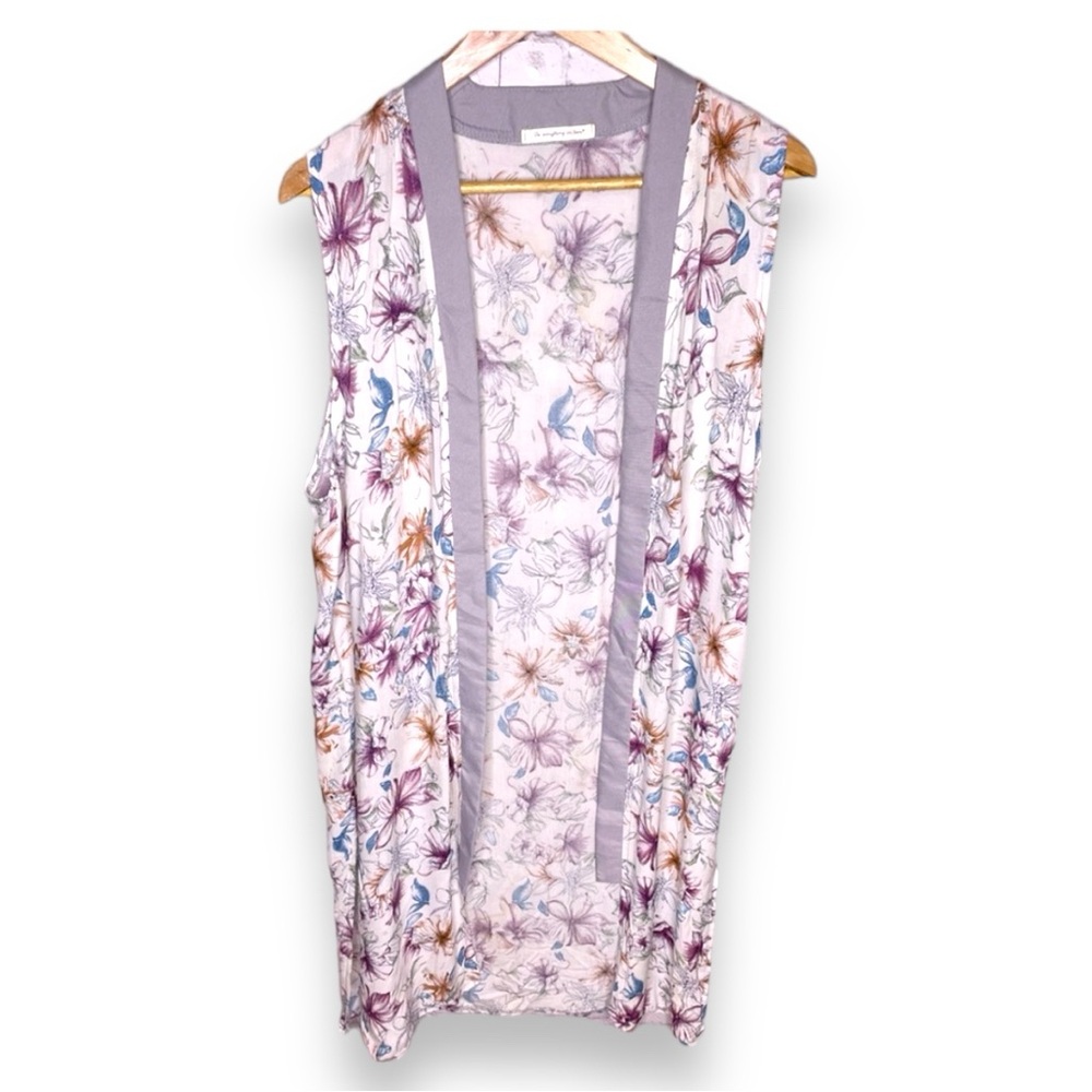 Anthropologie Floral Sleeveless Top - Purple and Blue